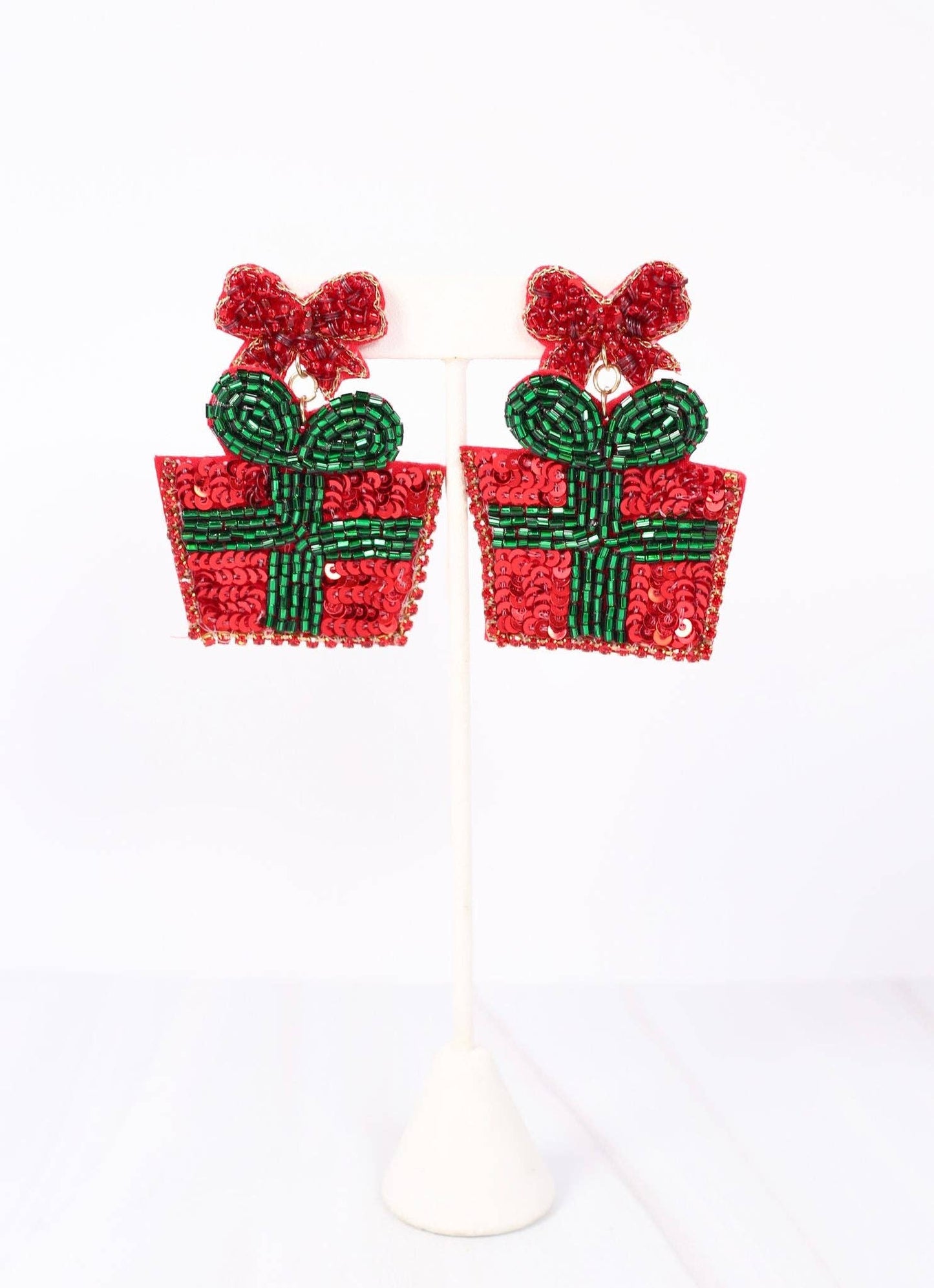 Wrapped in Red Present Earring