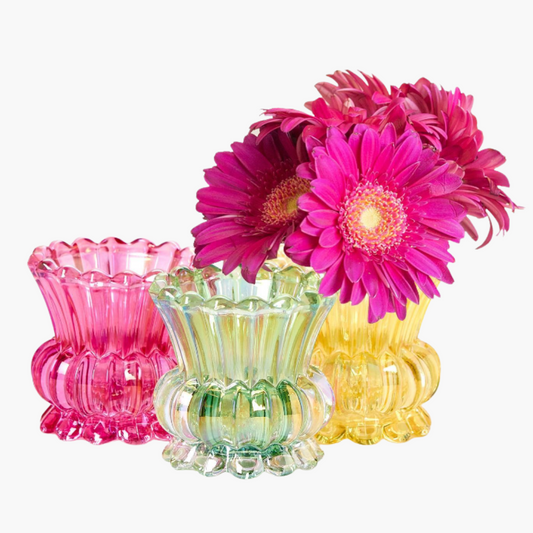 Iridescent Tealight / Bud Flower Vase
