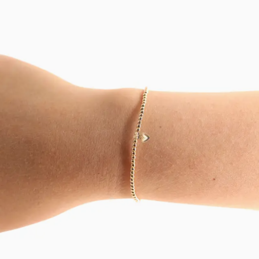 Gold Heart Charm Bracelet
