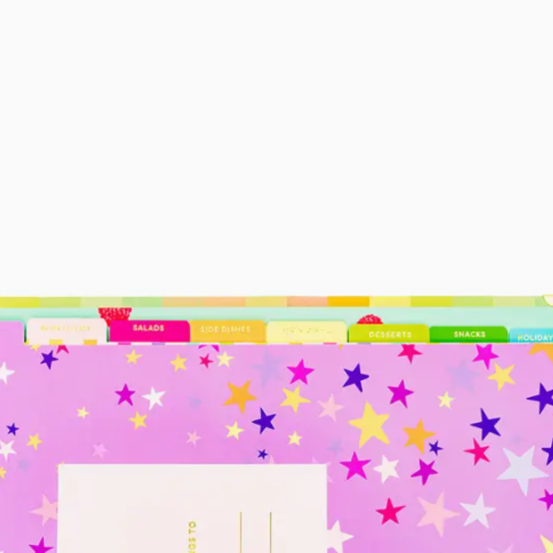 Rainbow Plaid Recipe Binder w/ Tabs