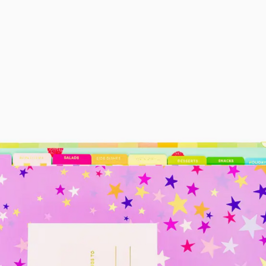 Rainbow Plaid Recipe Binder w/ Tabs