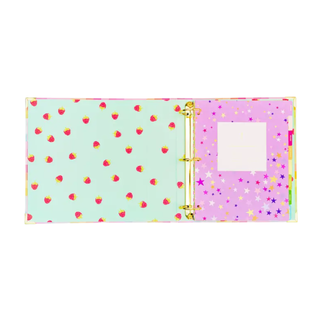 Rainbow Plaid Recipe Binder w/ Tabs