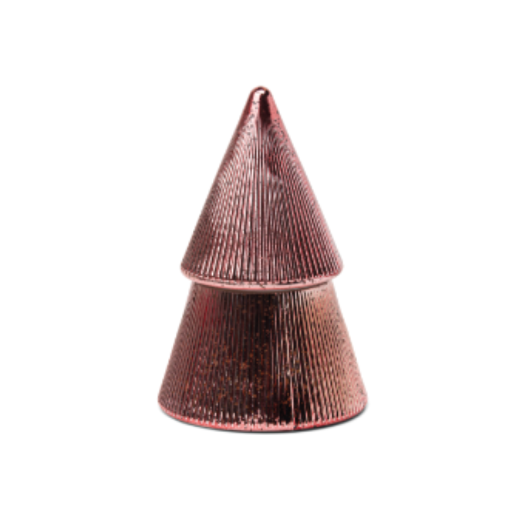 Pink Ribbed Mercury Glass Candle