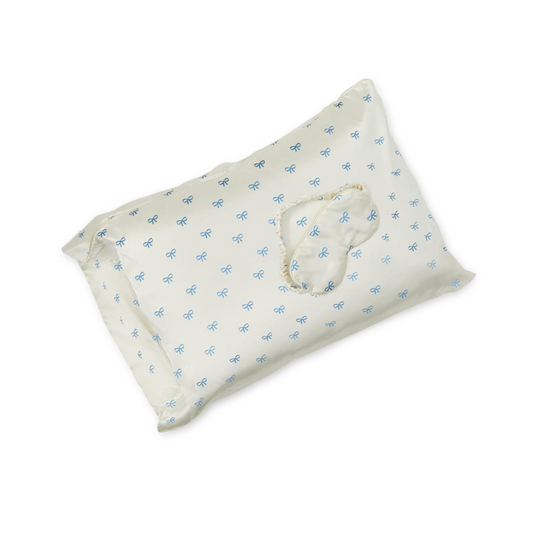 Coquette Satin Pillowcase and Eye Mask Set in Gift Bag