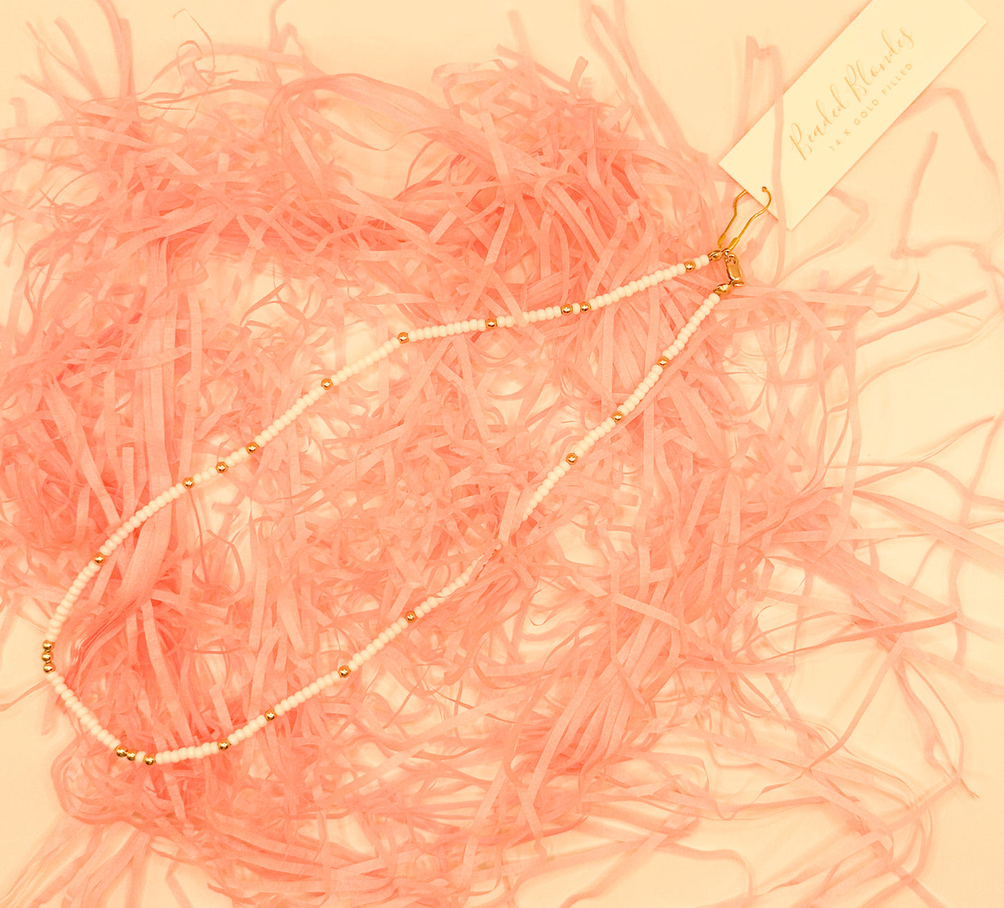 White Solid Sprinkle Necklace