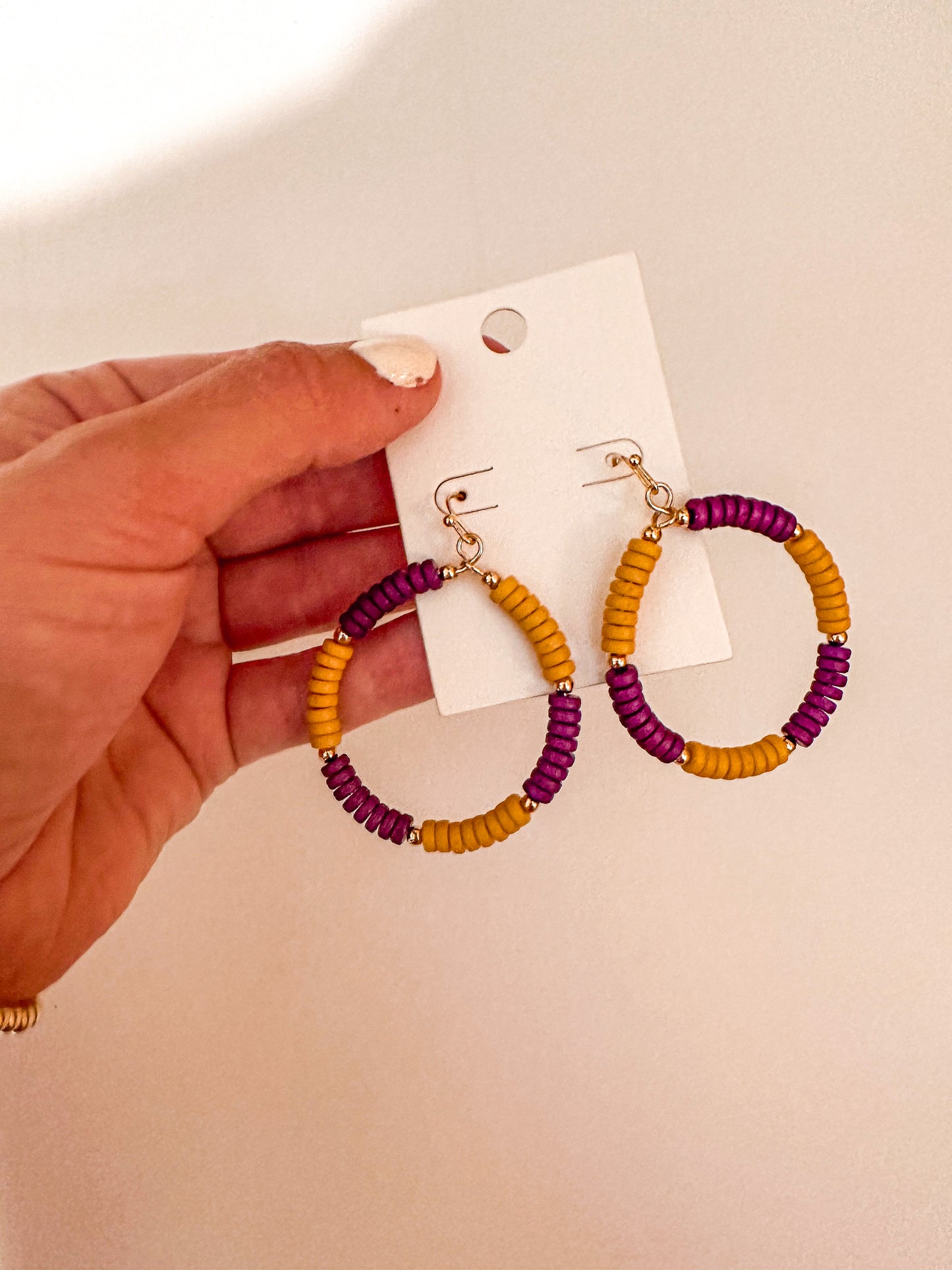Purple & Gold Hoops