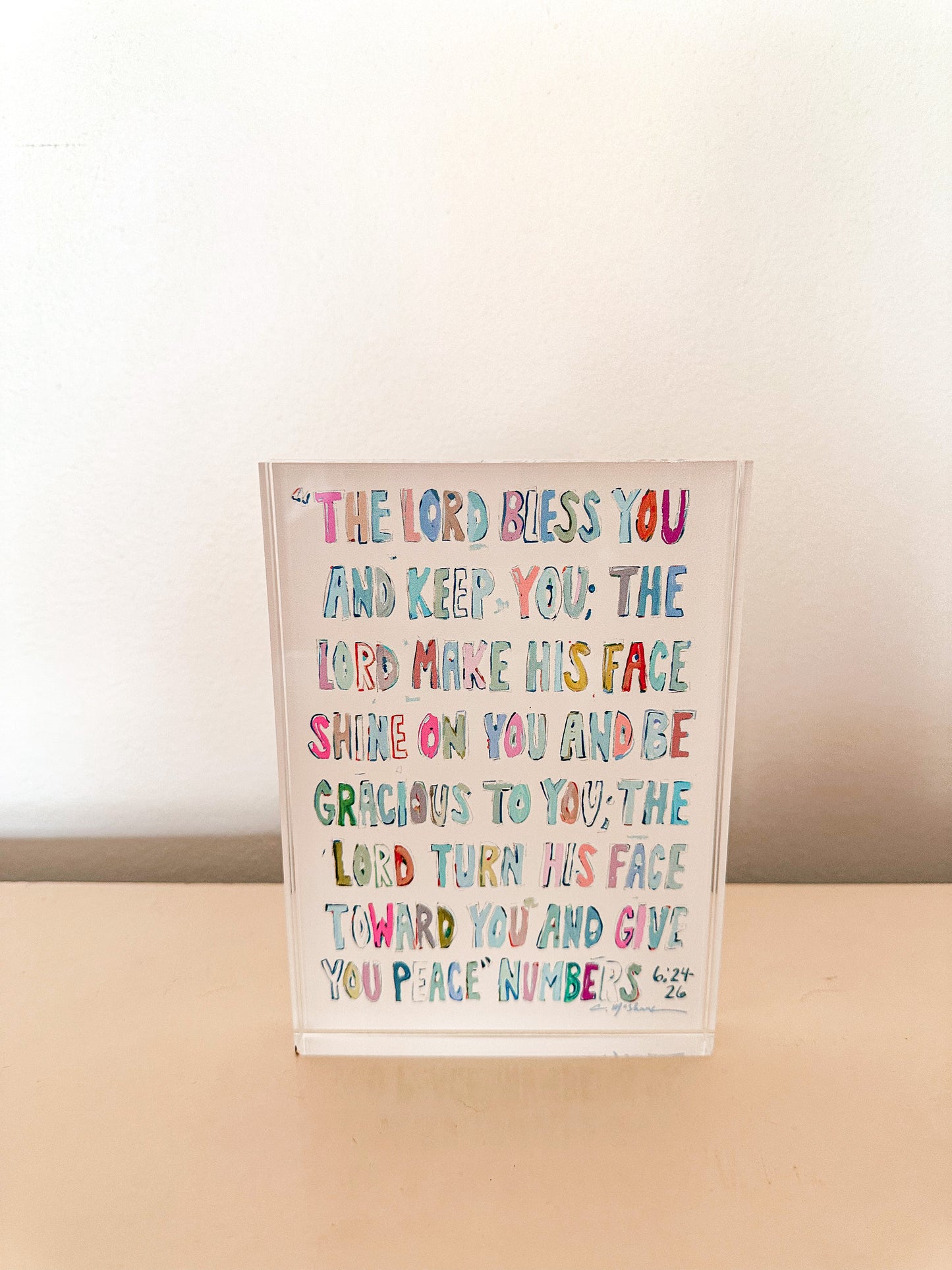 Numbers 6:24-26 Acrylic Block