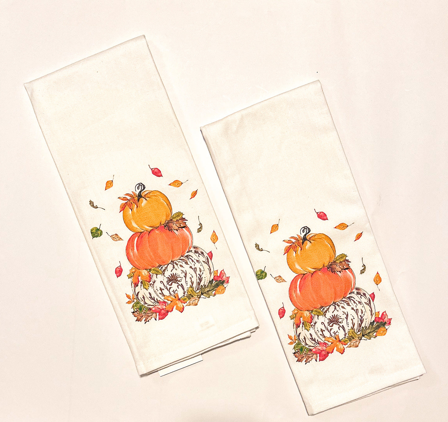 Brown Chinoiserie Pumpkin Stack Kitchen Towel
