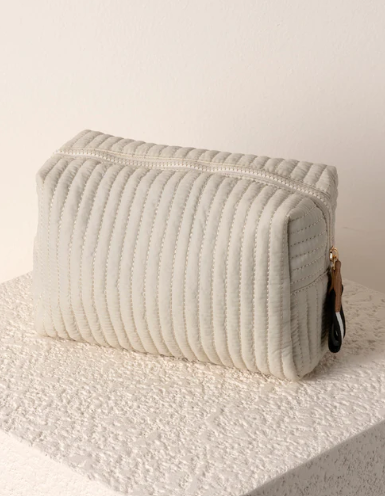 Ezra Large Cosmetic Pouch, Ivory