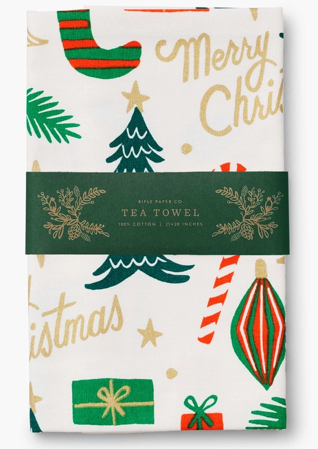 Deck the Halls Tea Towel