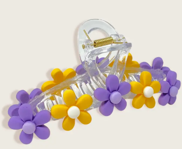 Game Day Purple & Gold Daisy Claw Clip
