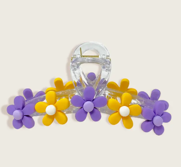 Game Day Purple & Gold Daisy Claw Clip