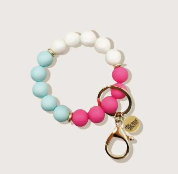 Hands-Free Silicone Keychain Wristlet - Pretty in Pearl