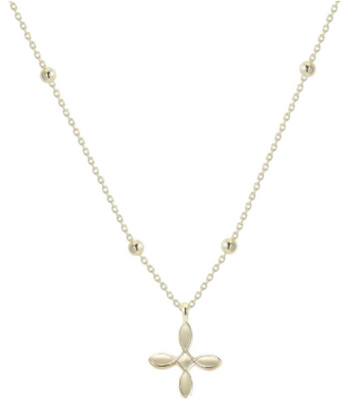 Enamel Cross Drop Necklace