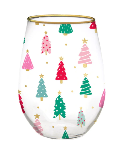 Frosted Forest Stemless Wine Glass