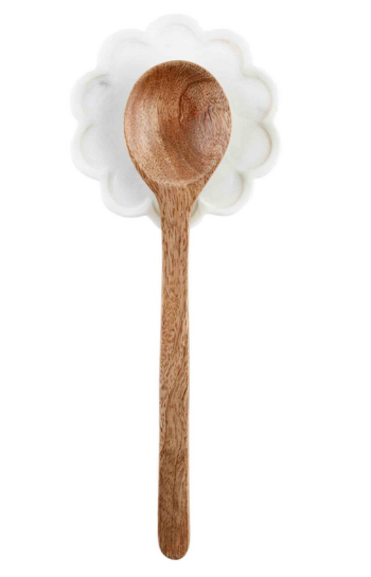 Marble Scalloped Spoon Rest Set