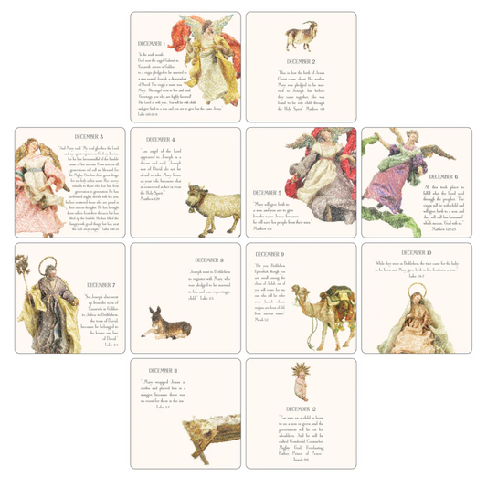 Advent Calendar w/ Gold Easel