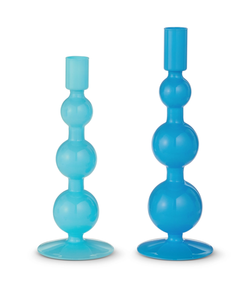 9.25" Shades of Blue Candlesticks