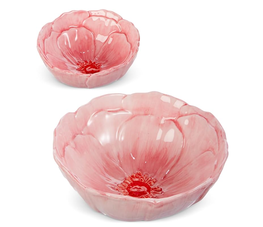 Pink Floral Bowl Set