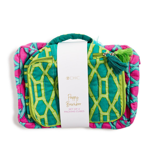 Preppy Bamboo Cotton Block Printed Packing Cubes