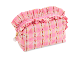 Scarlett Quilted Pink Plaid Pouch