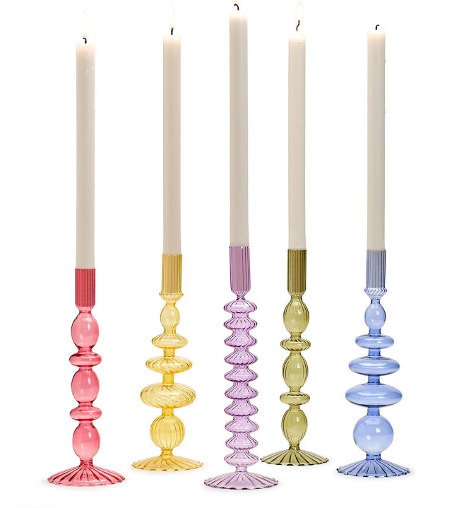 Colorful Glass Candleholders