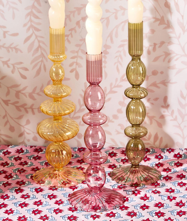 Colorful Glass Candleholders
