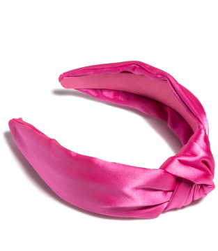 Pink Satin Knotted Headband