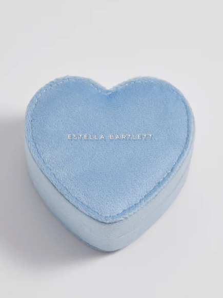 Mini Heart Jewelry Box - Blue Velvet