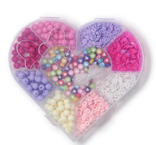 Love Beads Bracelet Craft Kit in Heart Storage Container