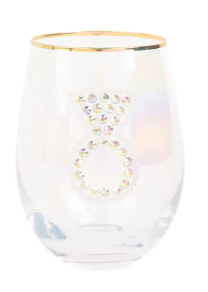 Rhinestone Ring Wine Glass