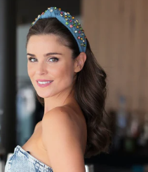 Rainbow Embellished Denim Headband