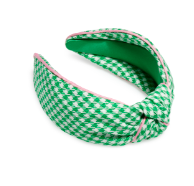Houndstooth Knotted Headband, Green