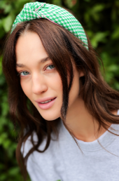 Houndstooth Knotted Headband, Green