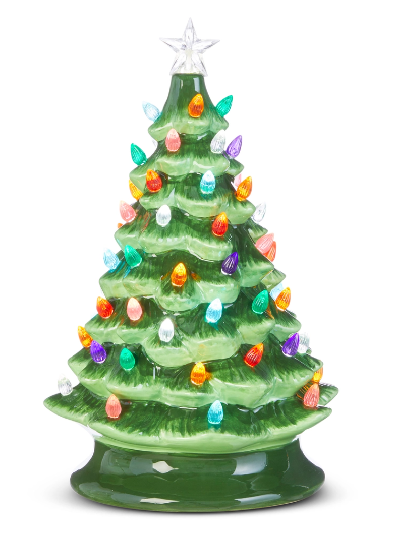 13" Lighted Vintage Tree
