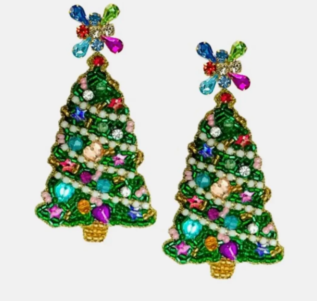 Christmas Festive Lights Tree Earrings