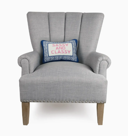 Sassy and Classy Embroidered Pillow