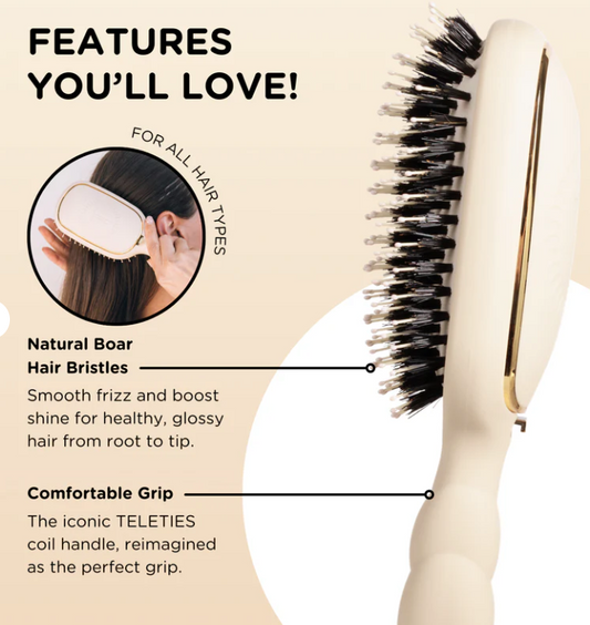 Boar Bristle Hair Brush - Tan