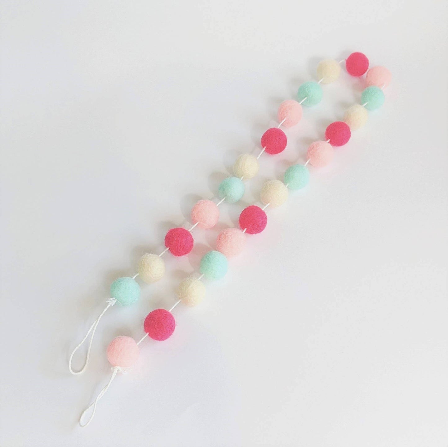 Felt Balls Garland - Teal/Pink