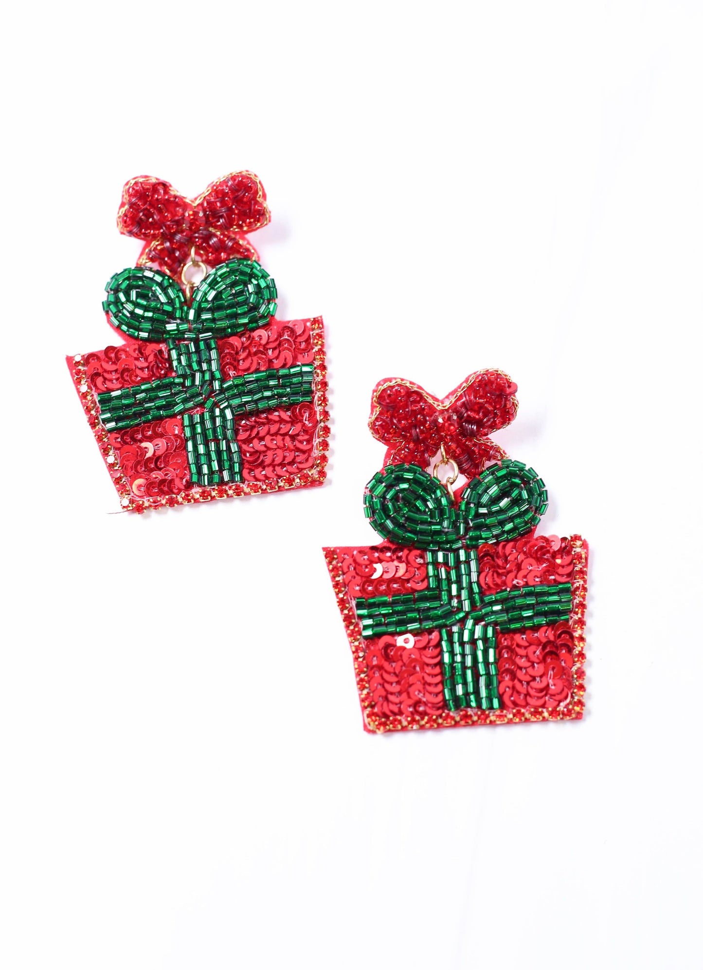 Wrapped in Red Present Earring