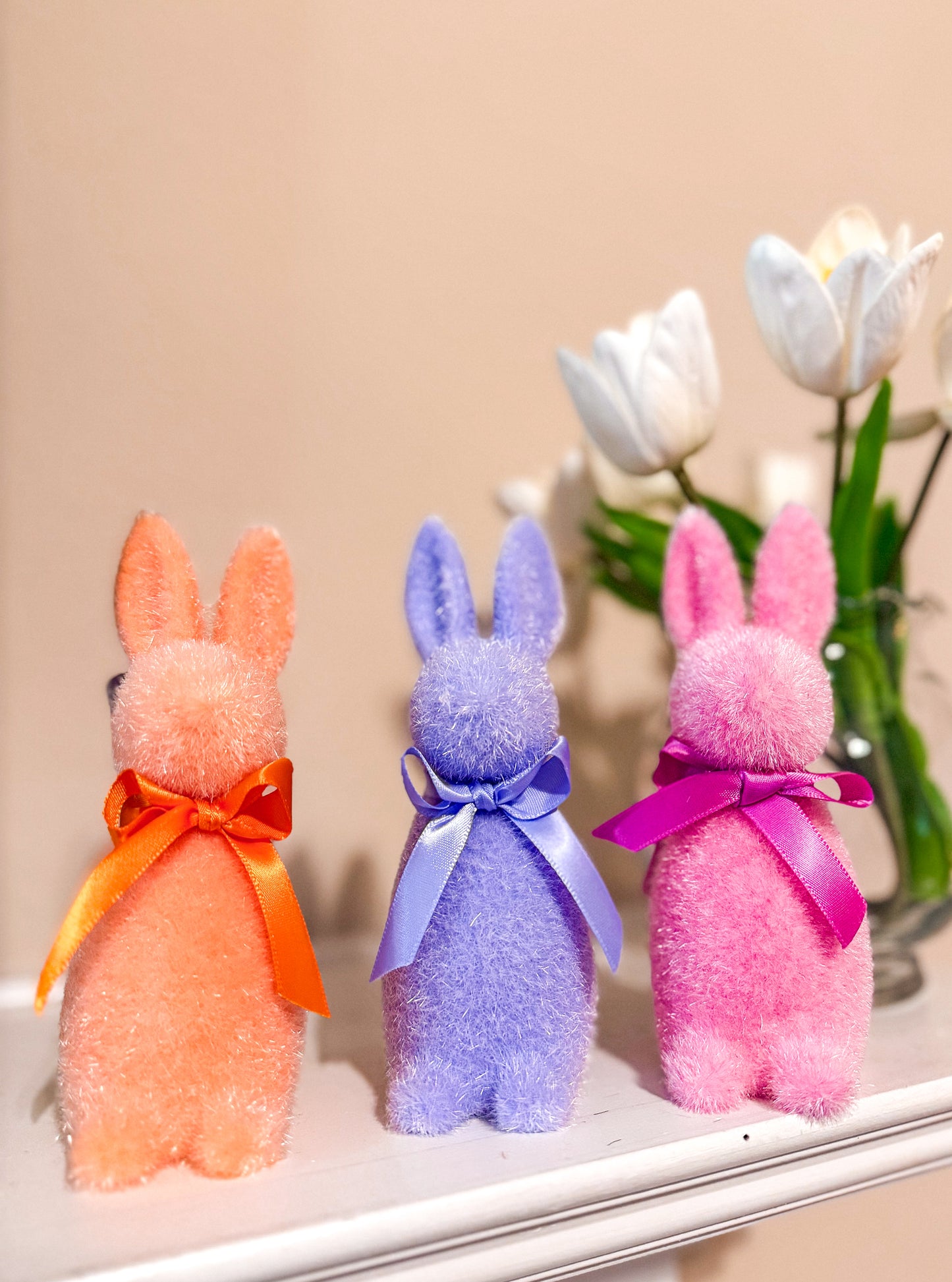 6" Sherbet Flocked Bunny