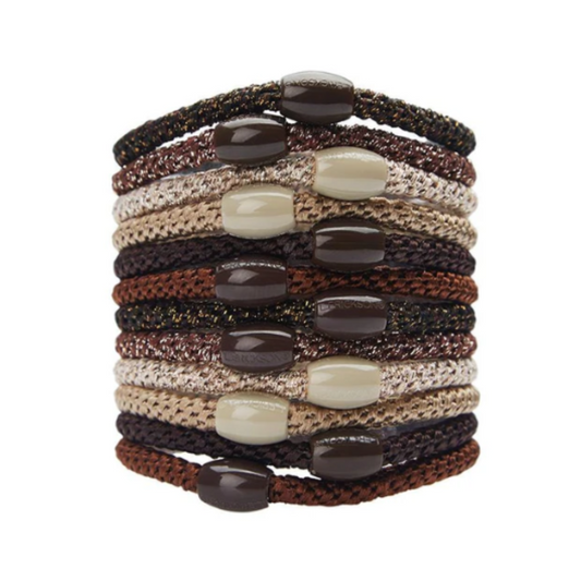 Mocha Narrow Grab & Go Hair Ties