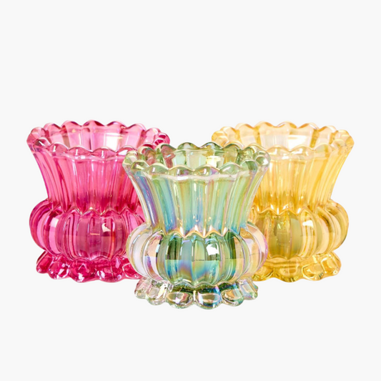 Iridescent Tealight / Bud Flower Vase