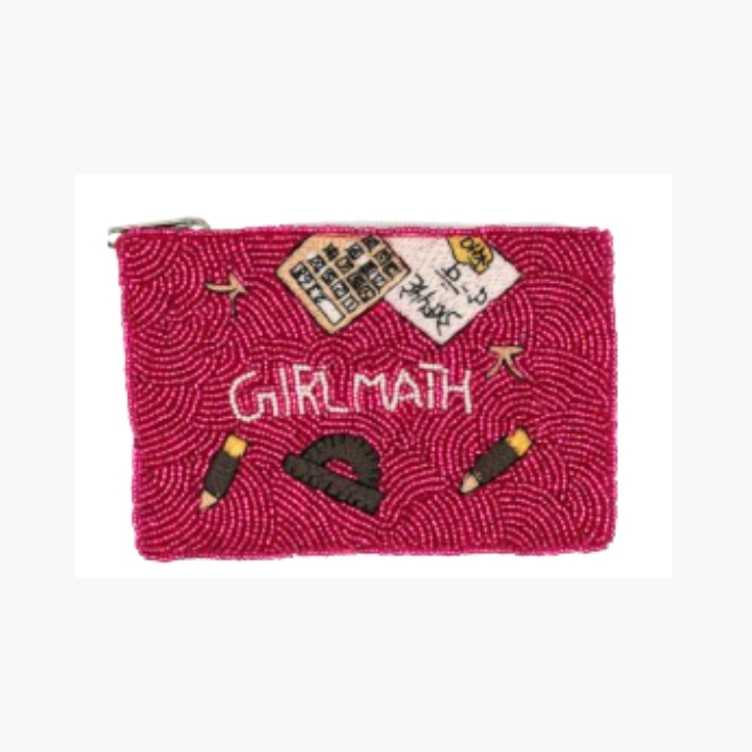 Girl Math Beaded Coin Wallet
