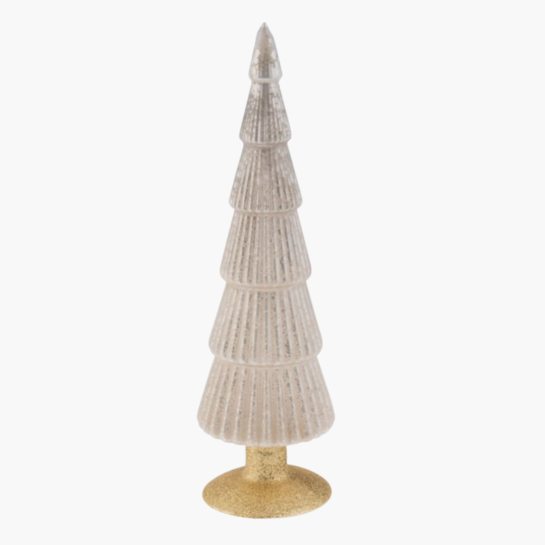 Fluted Mercury Glass Tree White