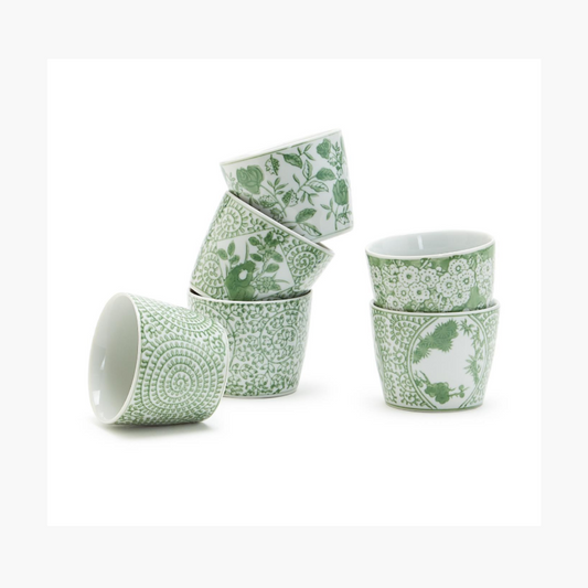 Hand-painted Porcelain Mini Cachepots