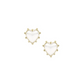 Adorned Heart Stud Earring in White Enamel