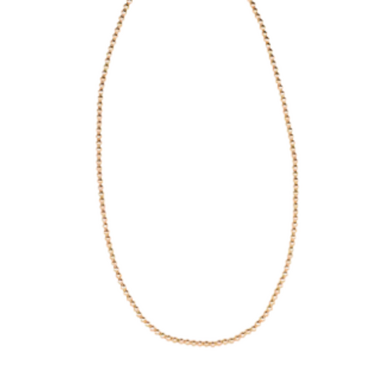 3mm Gold Beaded Necklace