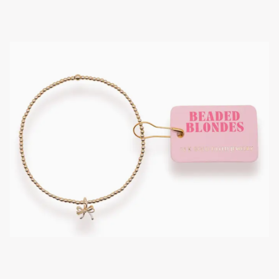 Gold Bow Charm Bracelet