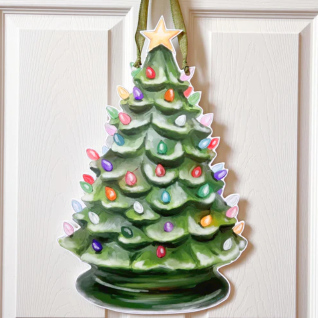 Vintage Christmas Tree Door Hanger